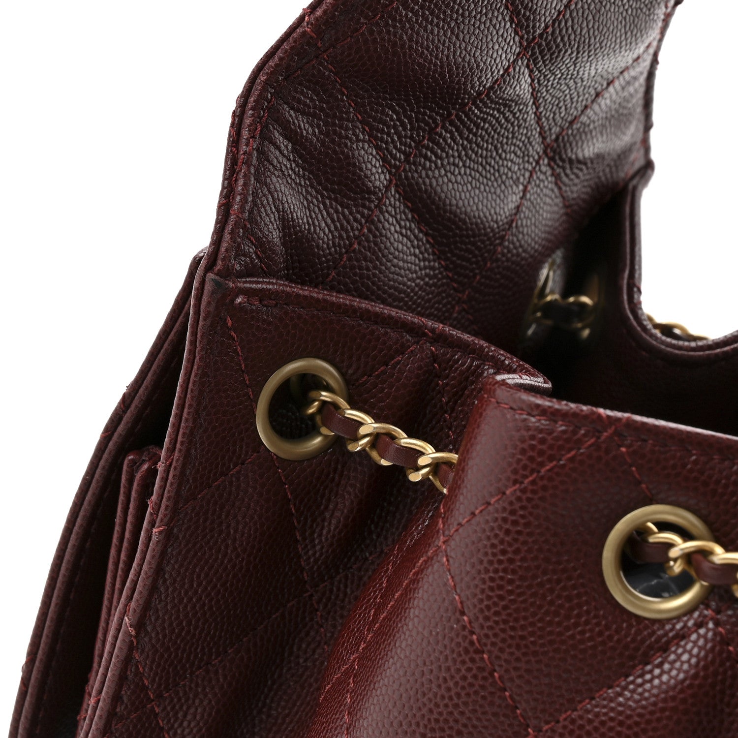 Caviar Quilted Small CHNL 25 Handbag Burgundy