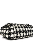 Tweed Quilted Maxi CHNL 19 Flap Black Ecru White