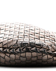 Metallic Nappa Intrecciato Medium Veneta Hobo Pewter