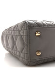 Lambskin Cannage Small Lucky Badges My Lady D1OR Grey