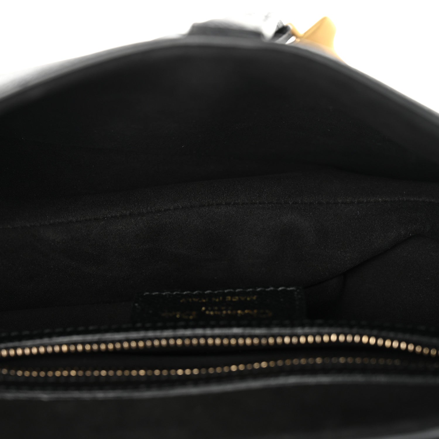 Grained Calfskin Saddle Bag With Strap Black