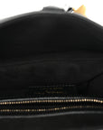 Grained Calfskin Saddle Bag With Strap Black