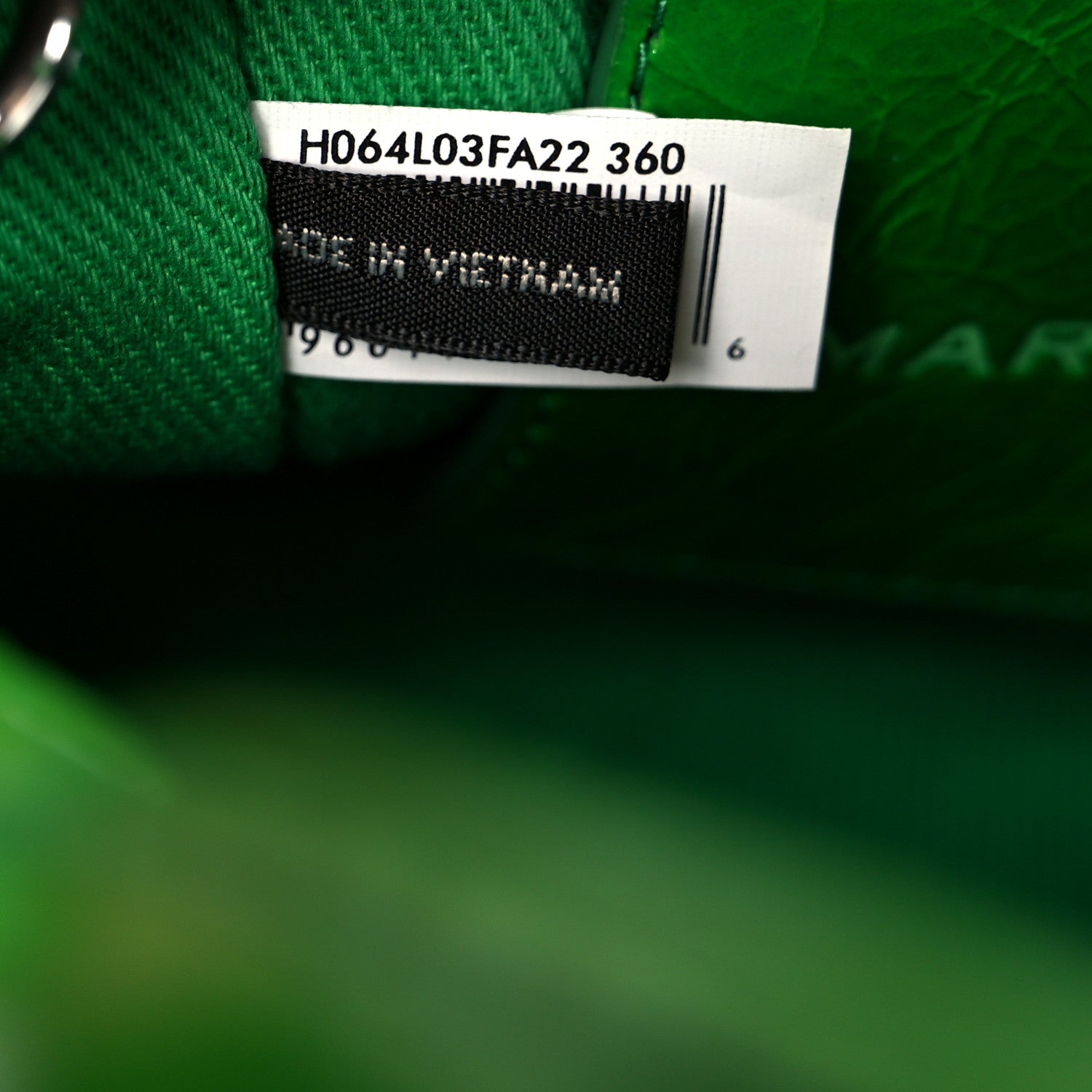 Shiny Crinkled Calfskin Mini The Tote Bag Fern Green