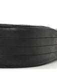 Lambskin Quilted Half Moon Flap Black