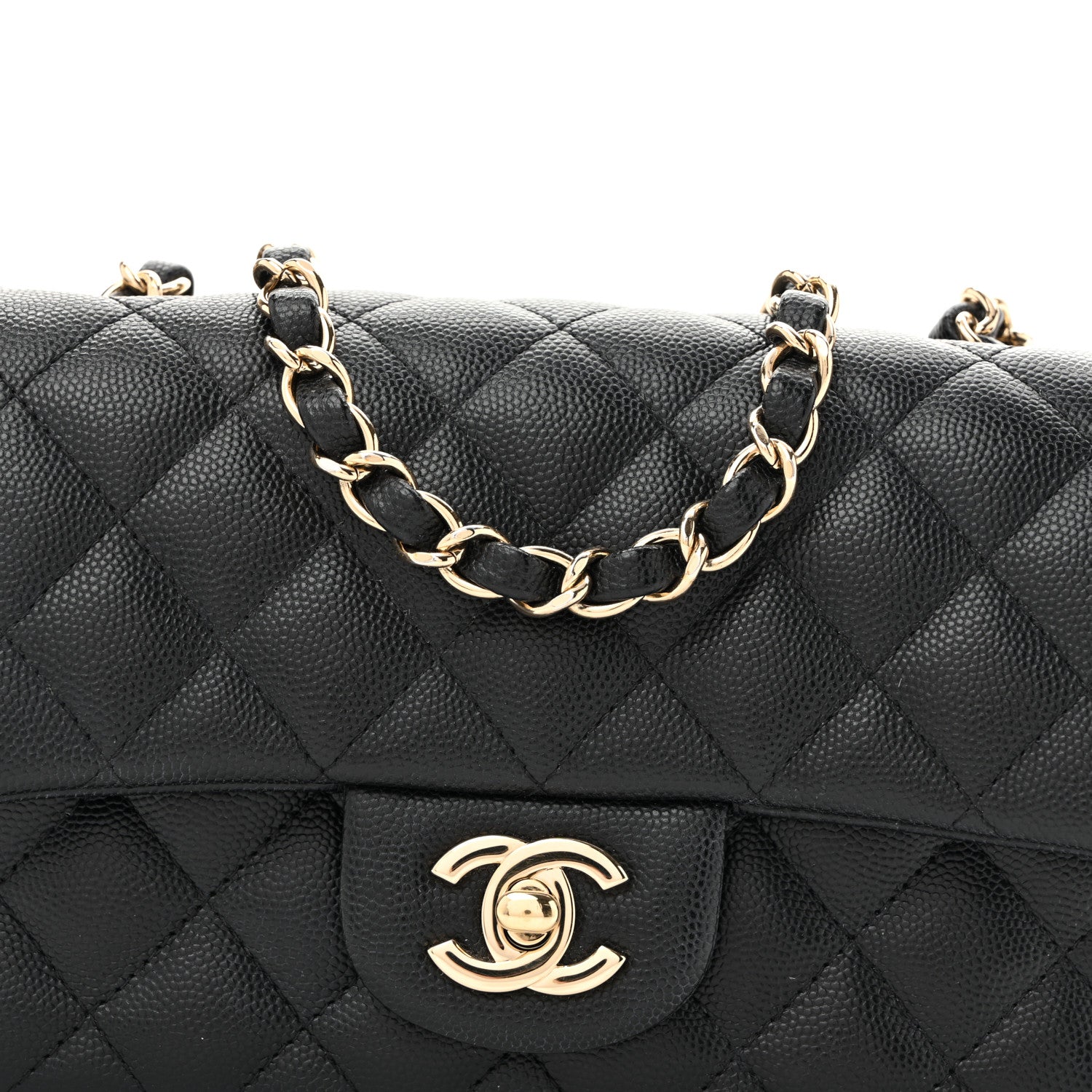 Caviar Quilted Mini Rectangular Flap Black