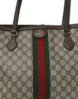 GG Supreme Monogram Medium Ophidia Shopping Tote Brown