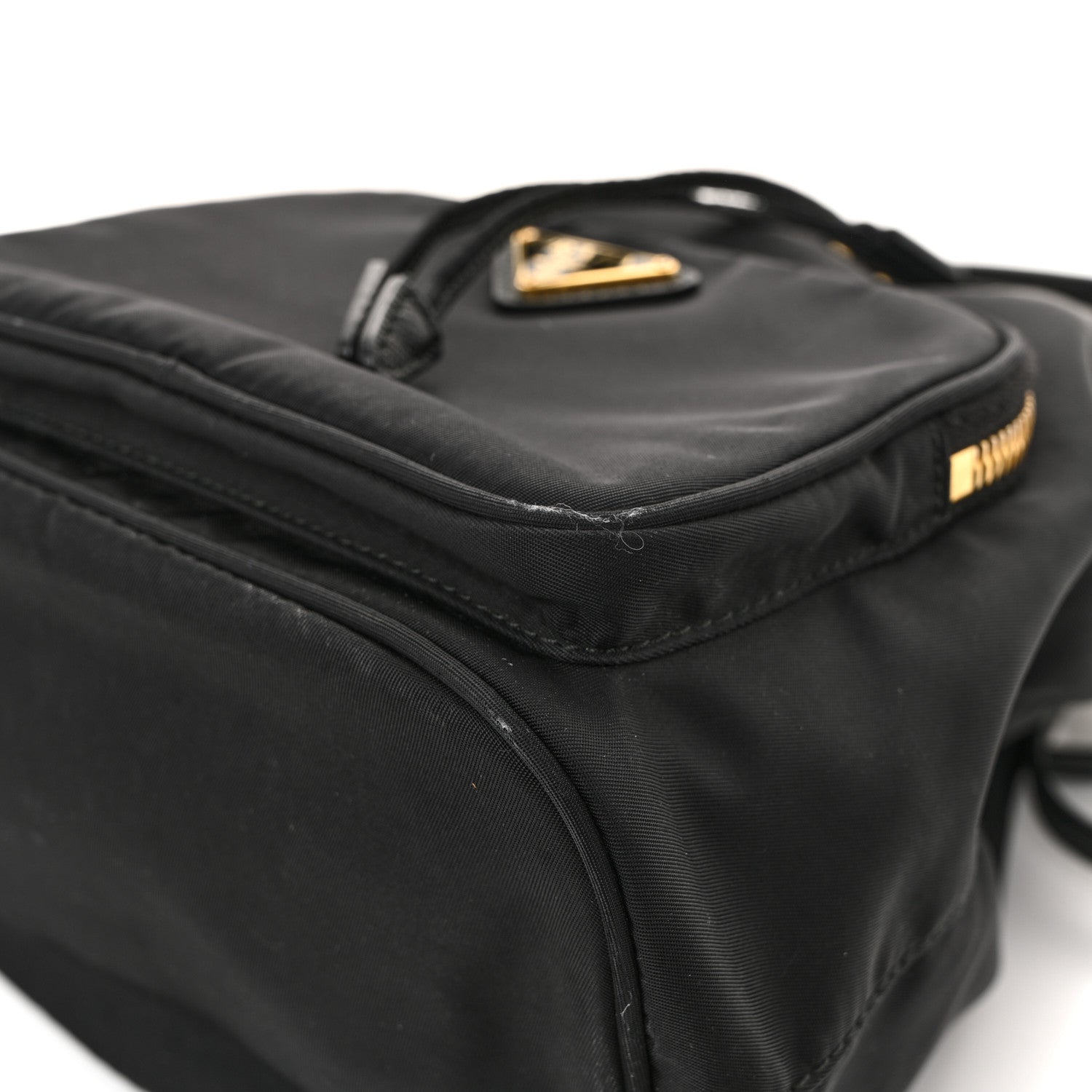 Saffiano Tessuto Nylon Mini Bucket Crossbody Bag Black