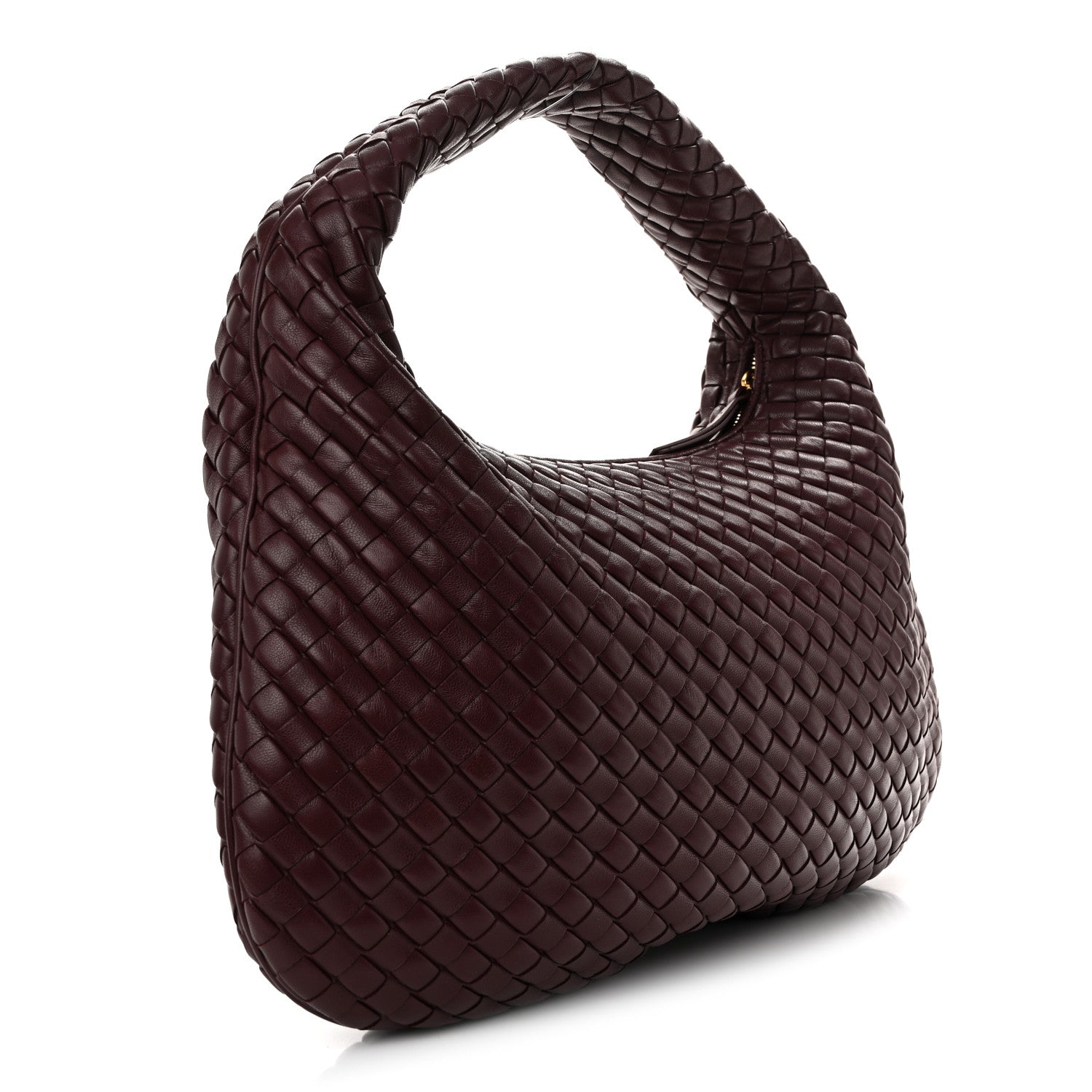Lambskin Intrecciato Medium Padded Veneta Deep Mahogany