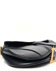 Grained Calfskin Saddle Bag Black