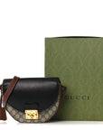 GG Supreme Monogram Calfskin Small Padlock Messenger Shoulder Bag Beige Black Cuir