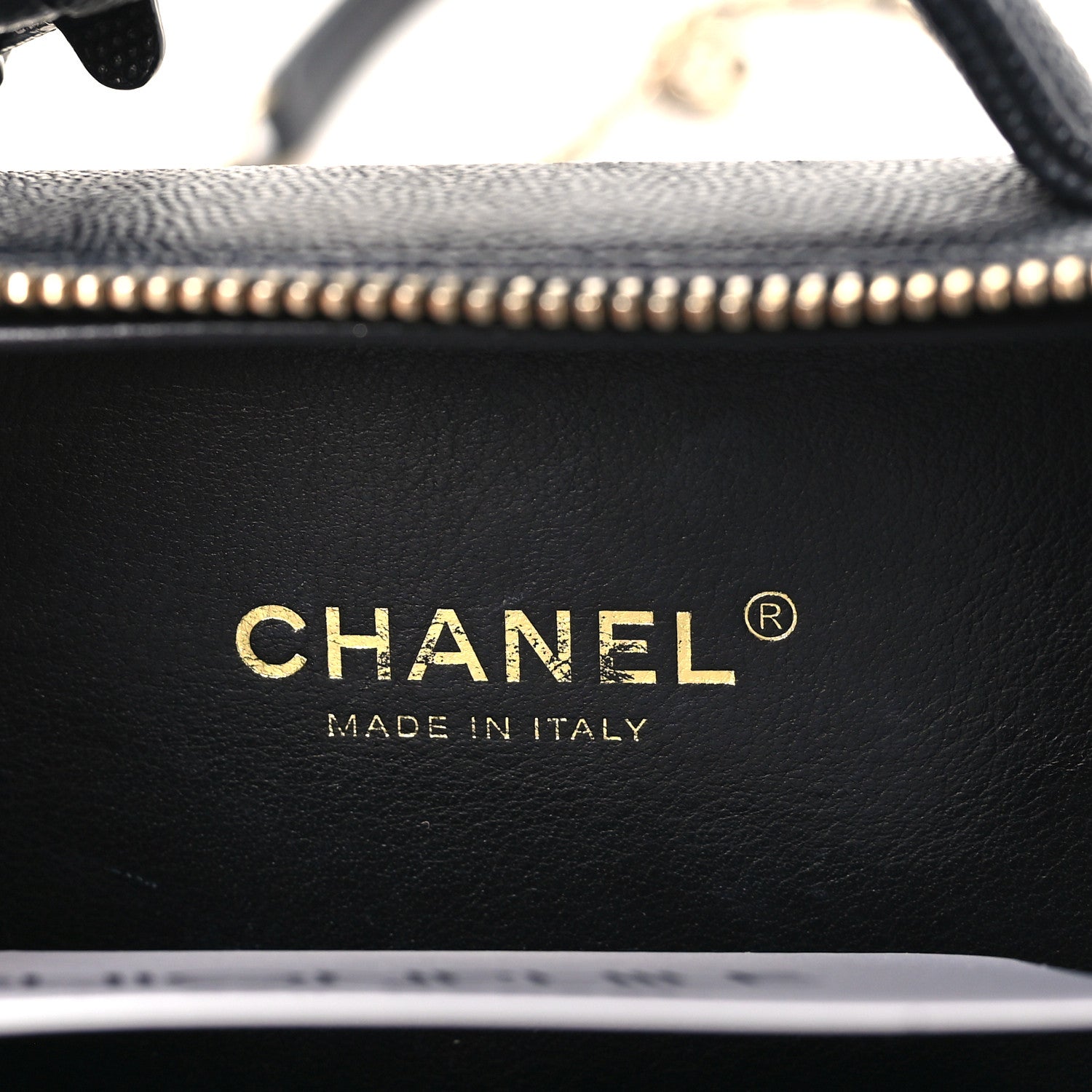 Caviar Quilted Small CC Filigree Vanity Case Black