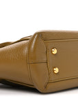 Grained Calfskin Maxi Intrecciato Small Arco Moutarde
