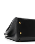 Shiny Box Calfskin Small Money Tote Black
