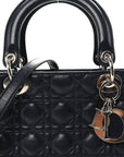 Lambskin Cannage Large Lady D1OR Navy Blue