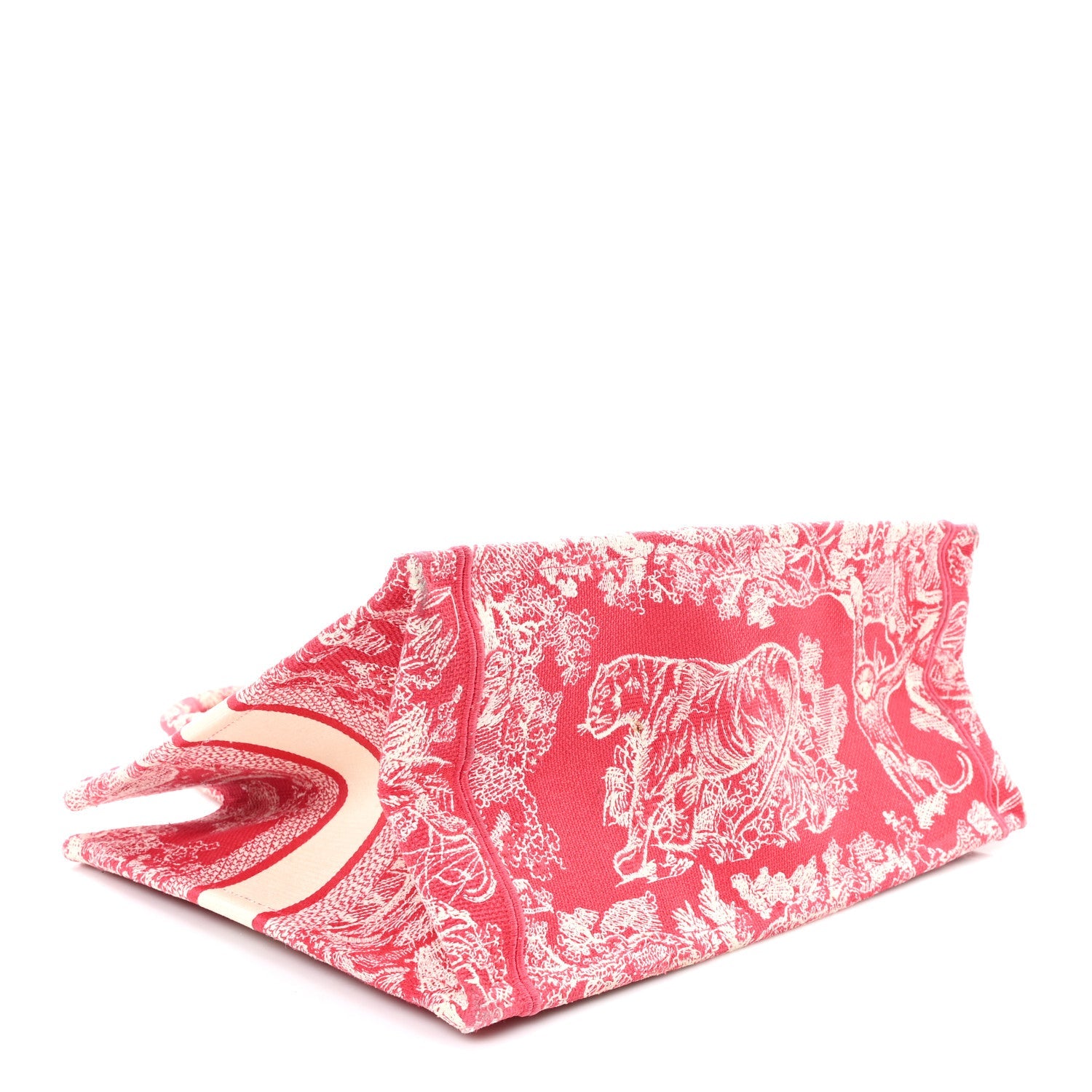 Canvas Embroidered Medium D1ORiviera Toile De Jouy Book Tote Raspberry