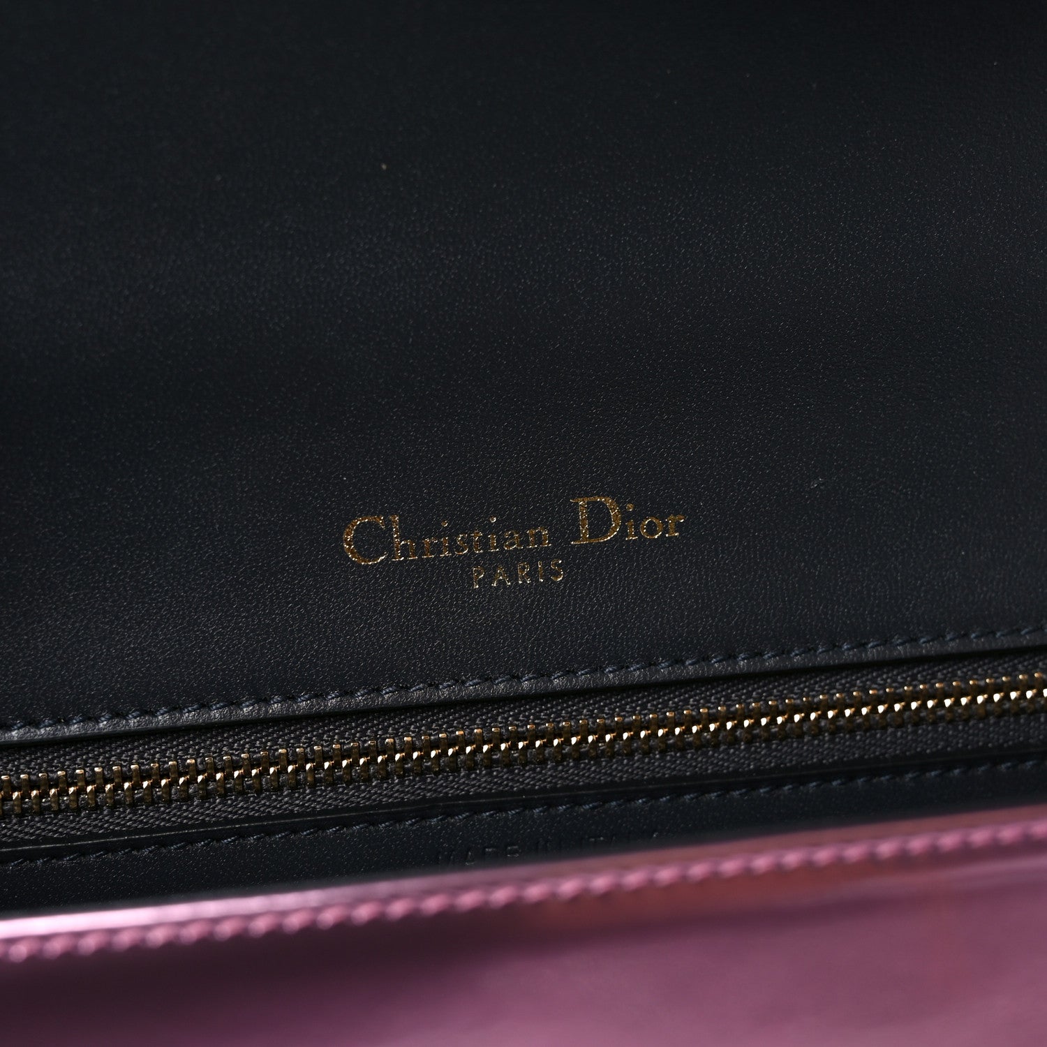 Metallic Patent Micro-Cannage Medium D1ORama Flap Bag Pink