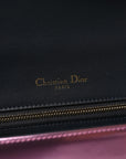 Metallic Patent Micro-Cannage Medium D1ORama Flap Bag Pink