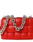 Lambskin Maxi Intreccio Padded Chain Cassette Crossbody Bag Nail Polish