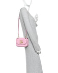 Calfskin 3.5 Flap Crossbody Bag Pink