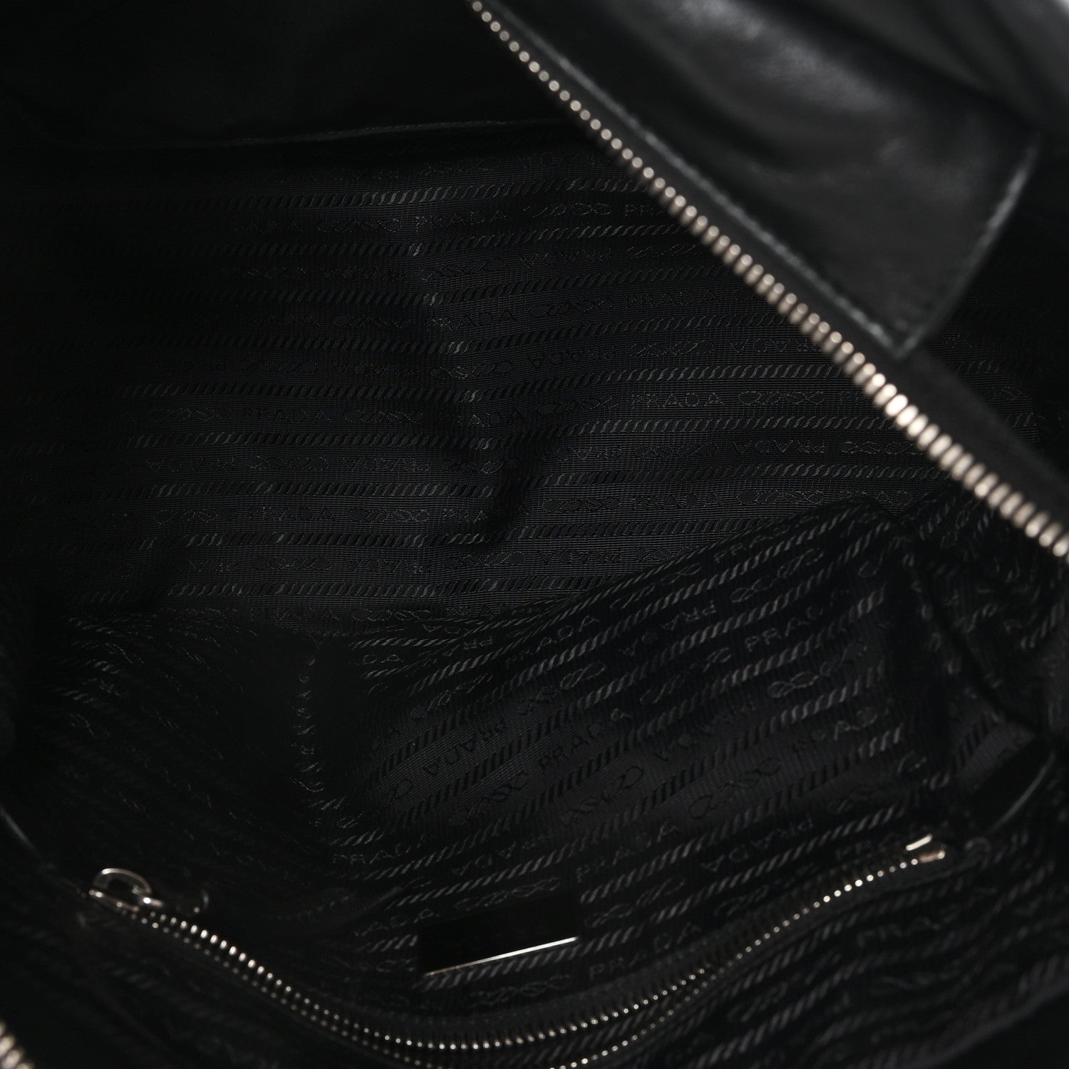 Nappa Nylon Soft Padded Shopping Tote Black Blue