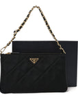Re-Nylon Tessuto Impuntu Quilted Re-Edition 1995 Chaine Pouch Black