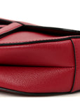 Grained Calfskin Saddle Bag Red
