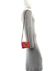 Wool Tweed Lambskin Quilted CHNL 19 Wallet On Chain WOC Coral Pink