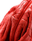 Nappa Maxi Intrecciato The Pouch Oversized Clutch Bright Red