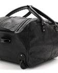 Agneau Silver Hardware Duffle Carry On Travel Bag Black