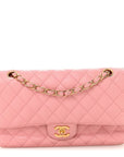 Caviar Quilted Medium Double Flap Light Pink