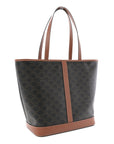 Triomphe Canvas Calfskin Medium Cabas Bag Tan