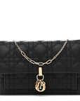 Lambskin Cannage Chain My D1OR Daily Chain Pouch Black