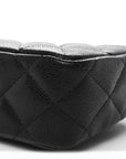 Caviar Quilted Purse With Chain Black