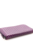 Nappa Intrecciato Zip Around Wallet Aubergine