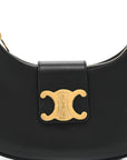Smooth Calfskin Medium Strap Ava Triomphe Shoulder Bag Black