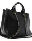 Caviar Small Studded Deauville Tote Black