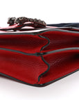Dollar Calfskin Crystal Web Medium Dionysus Bamboo Top Handle Bag Hibiscus Red Black Diamond