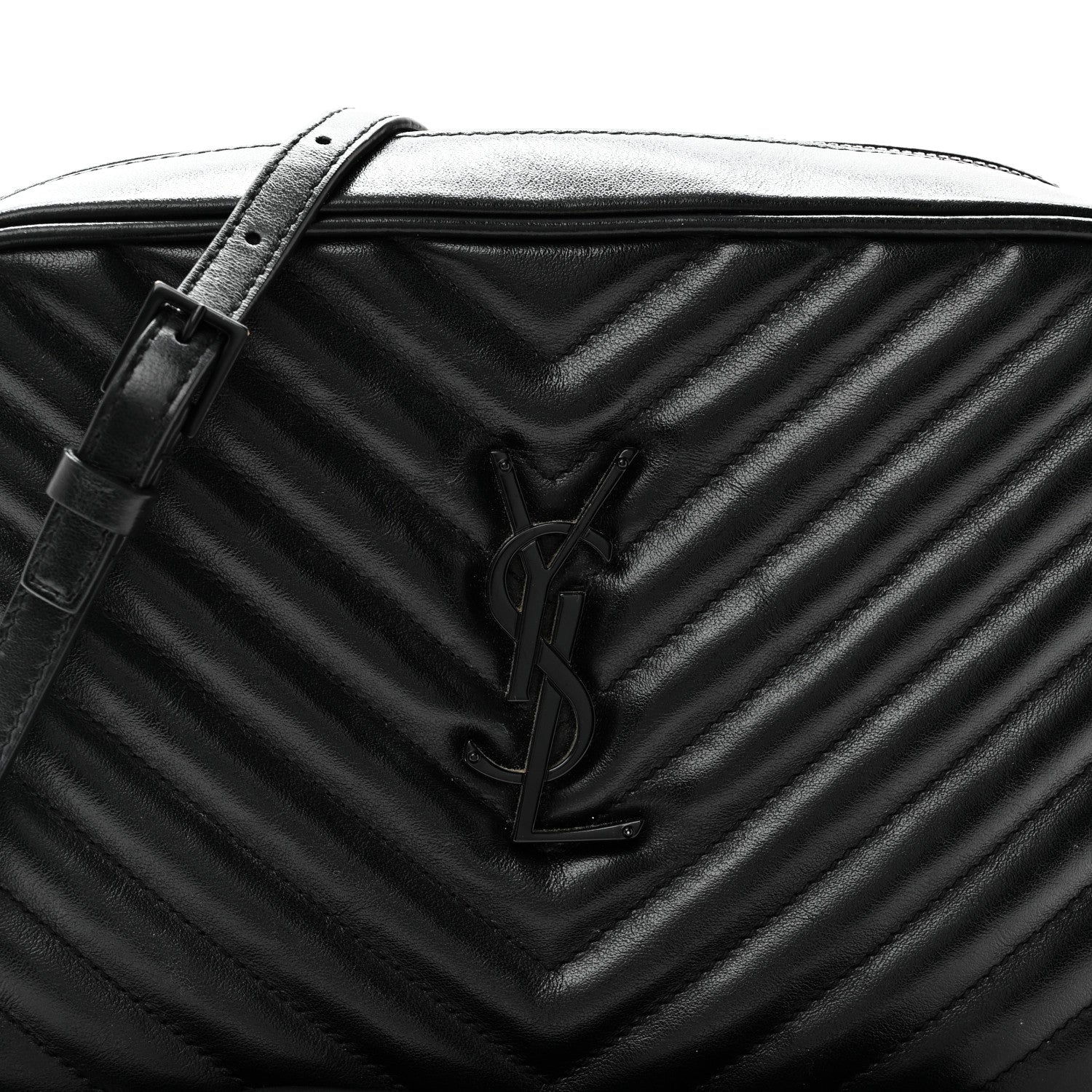 Calfskin Matelasse Monogram Monochrome Lou Camera Bag Black