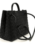 Nappa Intrecciato Small Andiamo Shoulder Bag Black