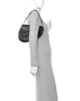 Grained Calfskin Saddle Bag Black