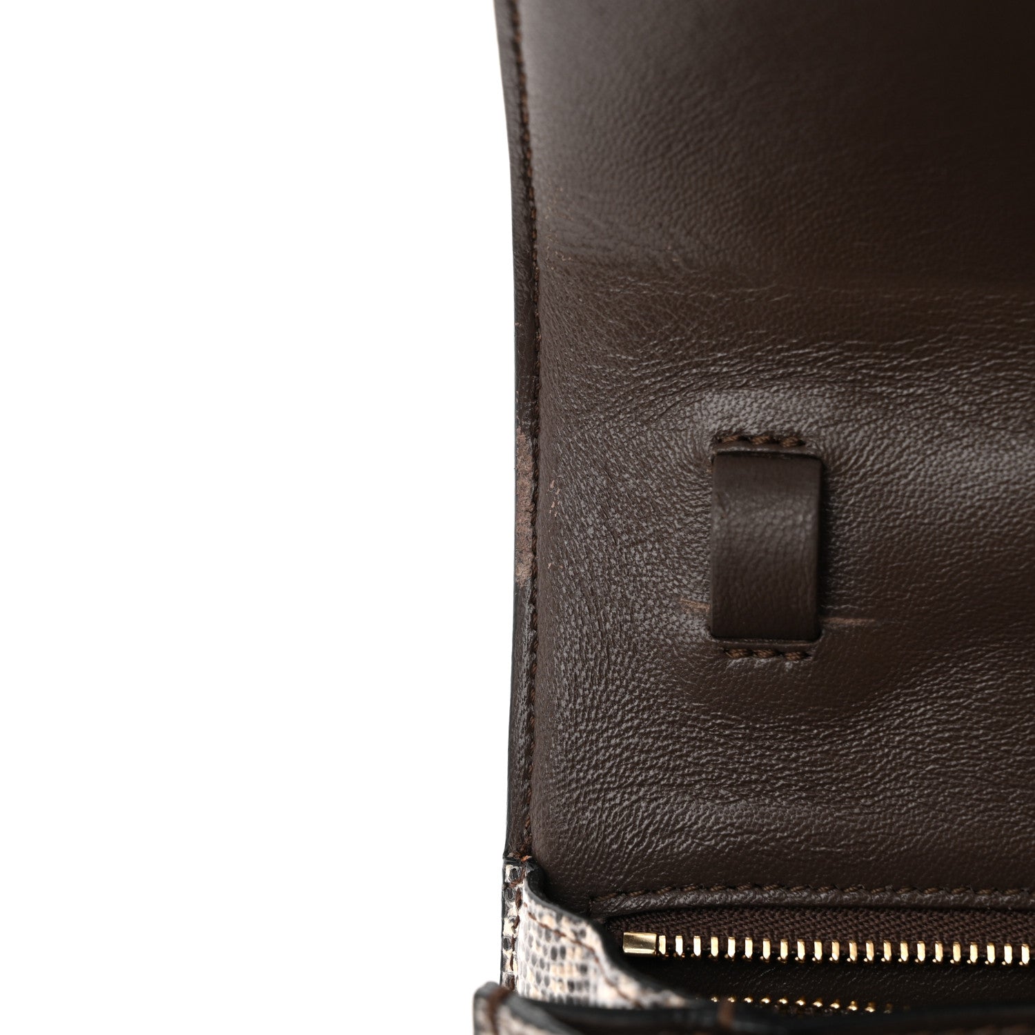 Lizard Small Classic Box Flap Bag Natural