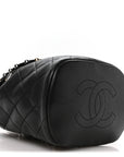 Lambskin Quilted Metallic Bubble Backpack Black