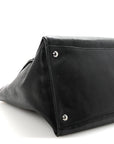 Glace Calf Twin Pocket Tote Black
