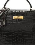 Shiny Alligator Kelly Sellier 32 Havane