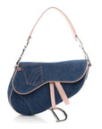 Patent Denim Jeans Saddle Bag Blue Pink