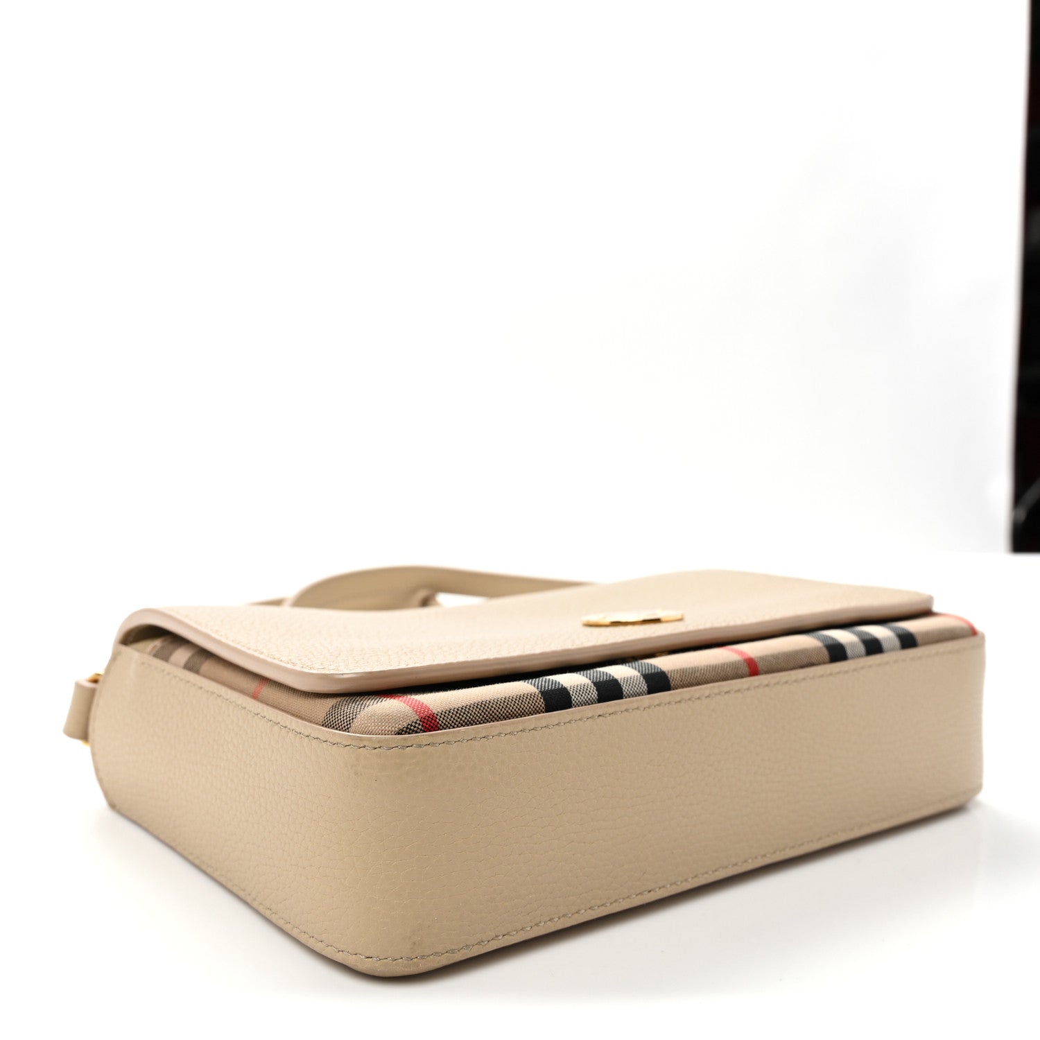 Grainy Calfskin Vintage Check Hampshire Crossbody Beige