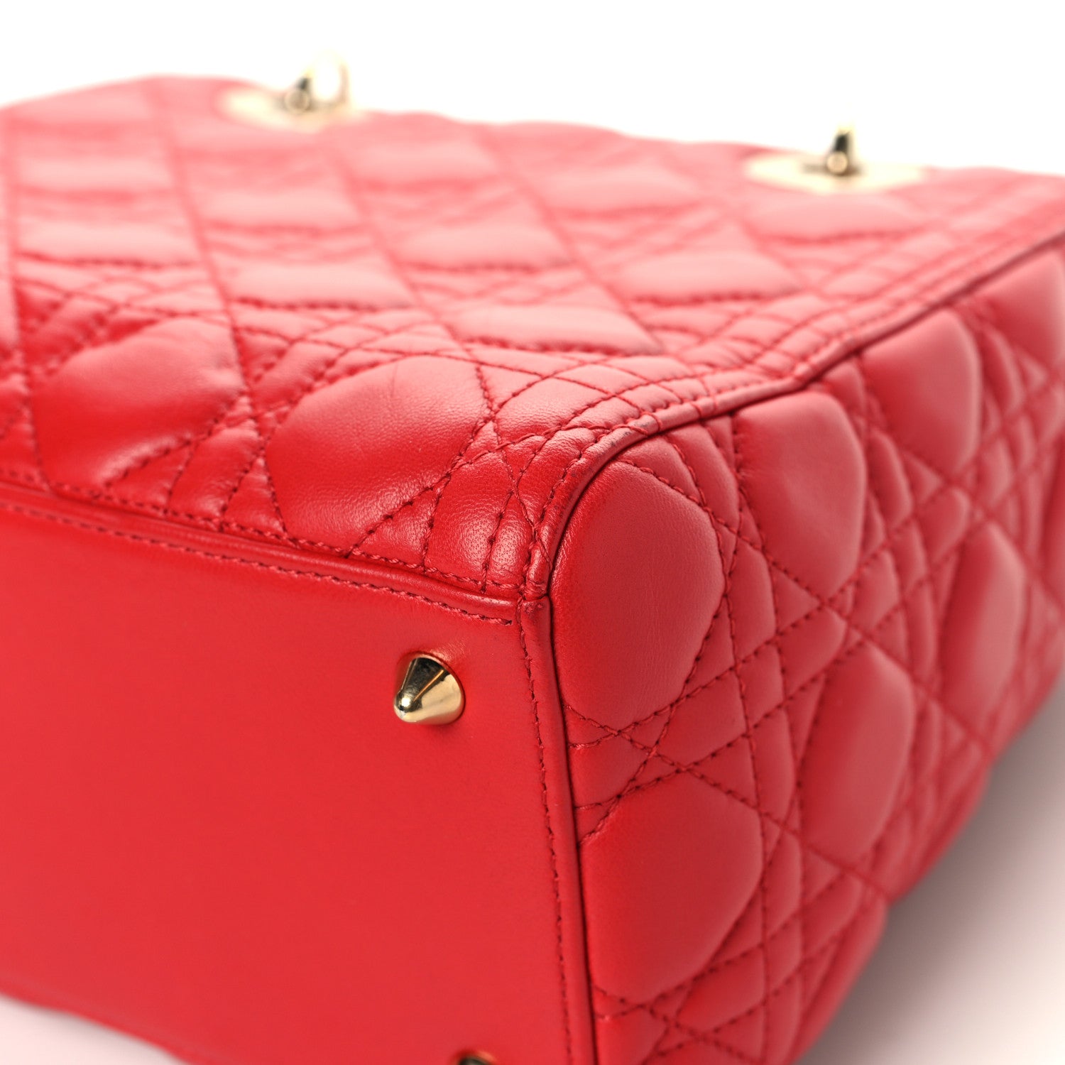 Lambskin Cannage Medium Lady D1OR Red