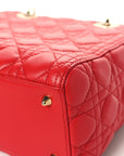 Lambskin Cannage Medium Lady D1OR Red