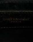 Grain de Poudre Calfskin Y Quilted Monogram Medium Loulou Chain Satchel Black