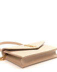 Grain De Poudre Matelasse Chevron Monogram Envelope Chain Wallet Dark Beige